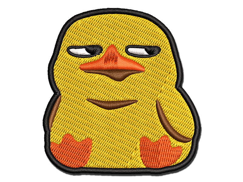 Suspicious Duck Bombastic Side Eye Multi-Color Embroidered Iron-On or Hook  & Loop Patch Applique