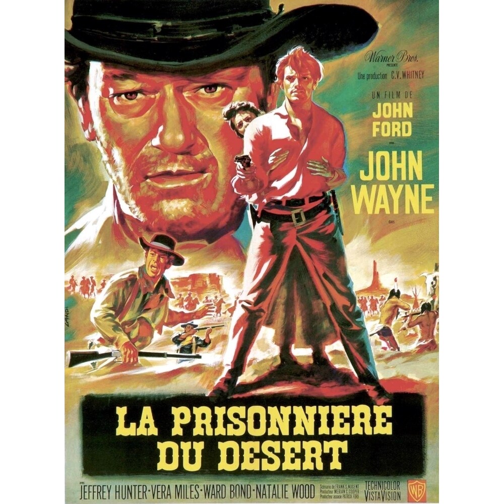 Posterazzi The Searchers From Left Ward Bond John Wayne Natalie Wood Jeffrey Hunter 1956 Movie Poster Masterprint