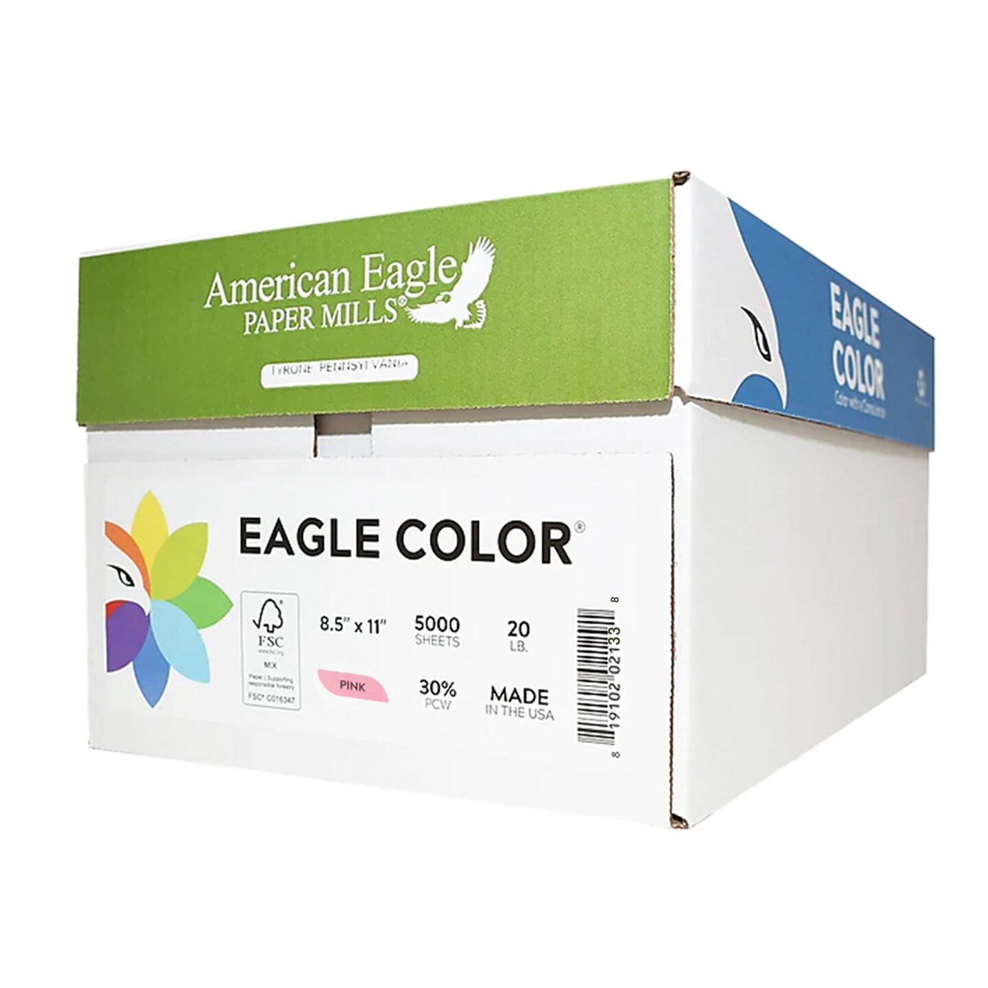 EAGLE COLOR (30% PCW) 8.5" X 11" Pink Colored Copy Paper (500 Sheets/Ream)