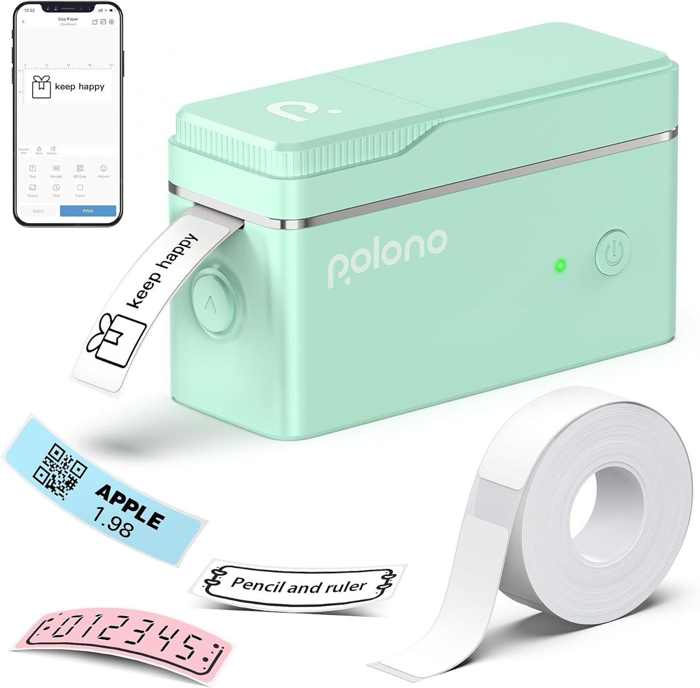 POLONO® Label Maker Machine with Tape | P31S Portable Thermal Printer
