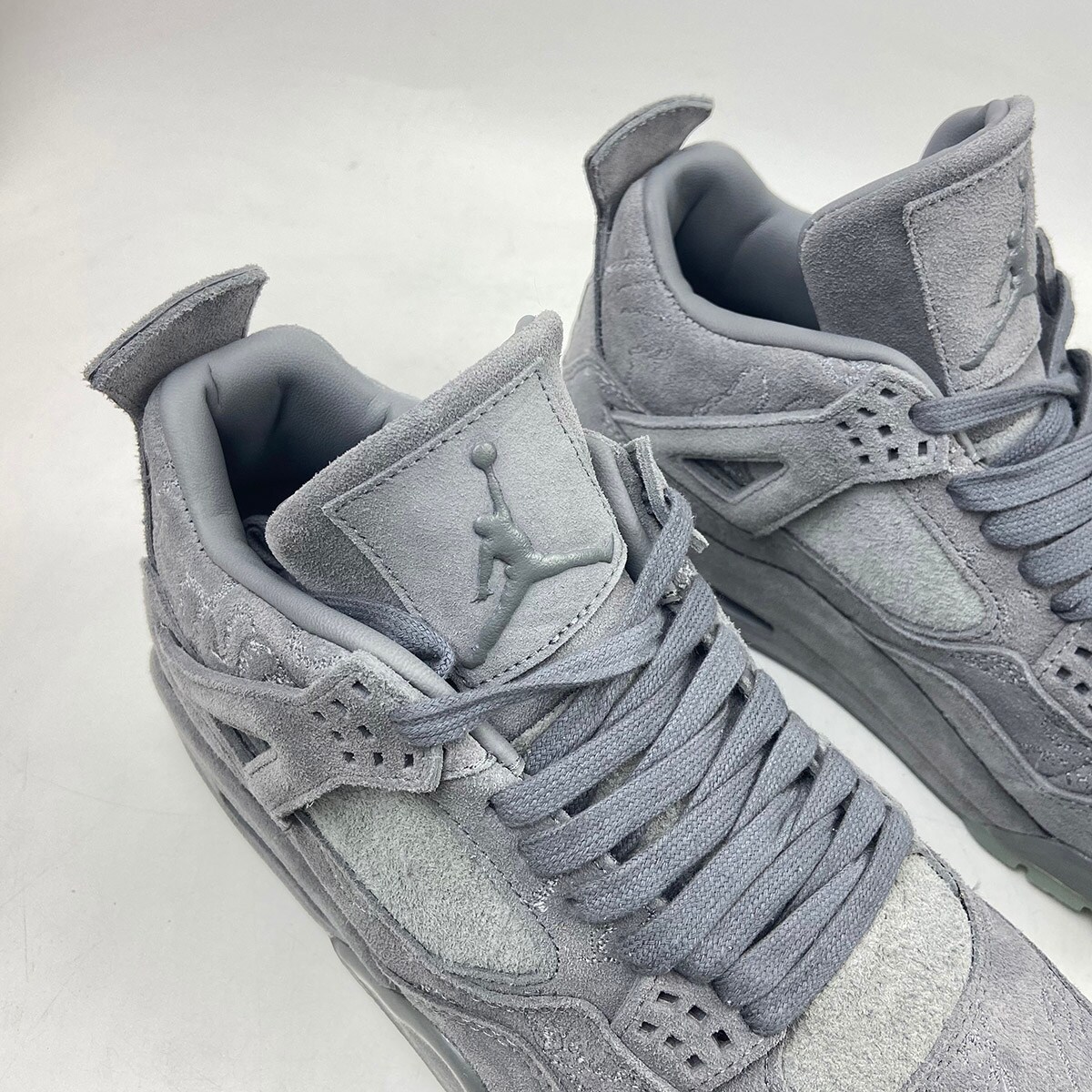 Jordan 4 gray suede best sale