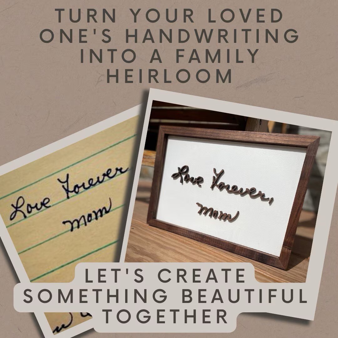 Handwriting Recreation, Custom Handwriting Gift, Turn Your Loved One's Handwriting Into Art, Hardwood Handwriting Replica - image8