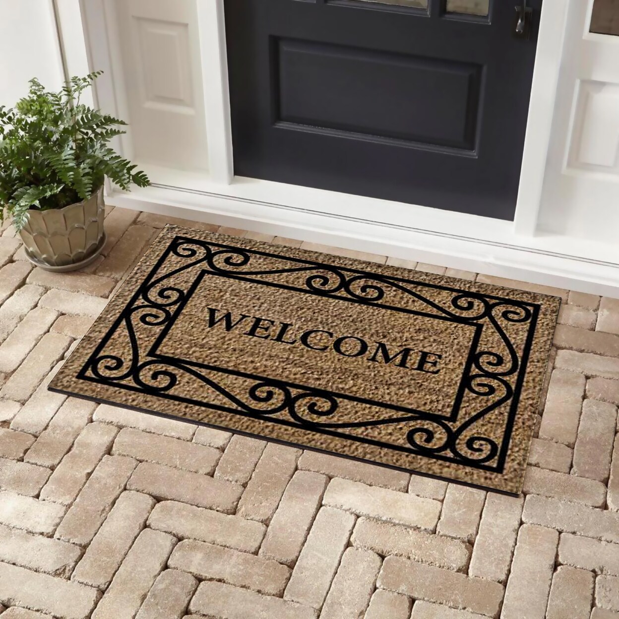 Bibb Home Coir Door Mat 18X30 Home Sweet Home Black Outdoor Mat Durable Entryway