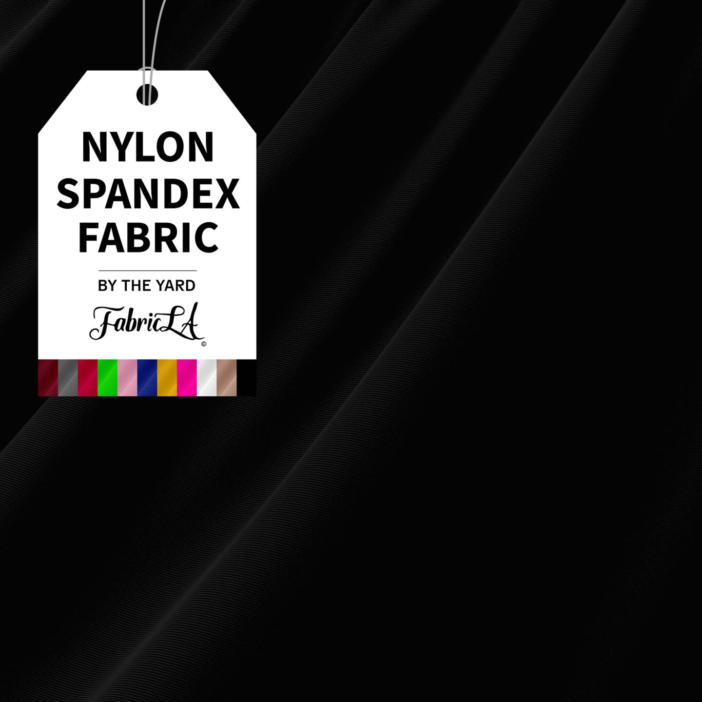 FabricLA | Nylon Spandex | 4 Way Stretch | Swimwear Tricot Fabric | Black | Half Yard