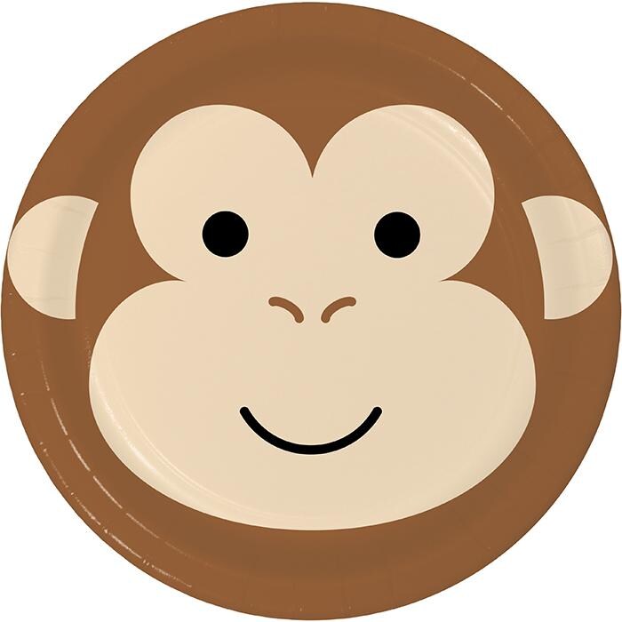 Monkey Face Dessert Plates – Fun Animal Party Tableware for Snacks