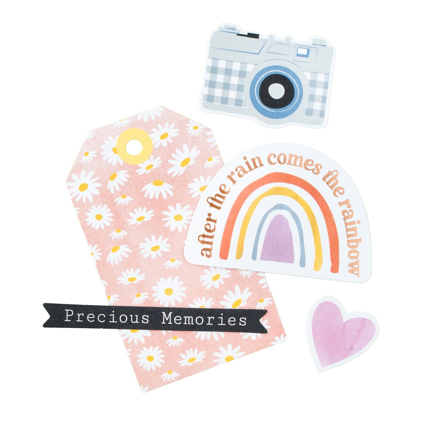 American Crafts Rainbow Avenue Ephemera Die-Cuts 69/Pkg-Icons, Rose Gold