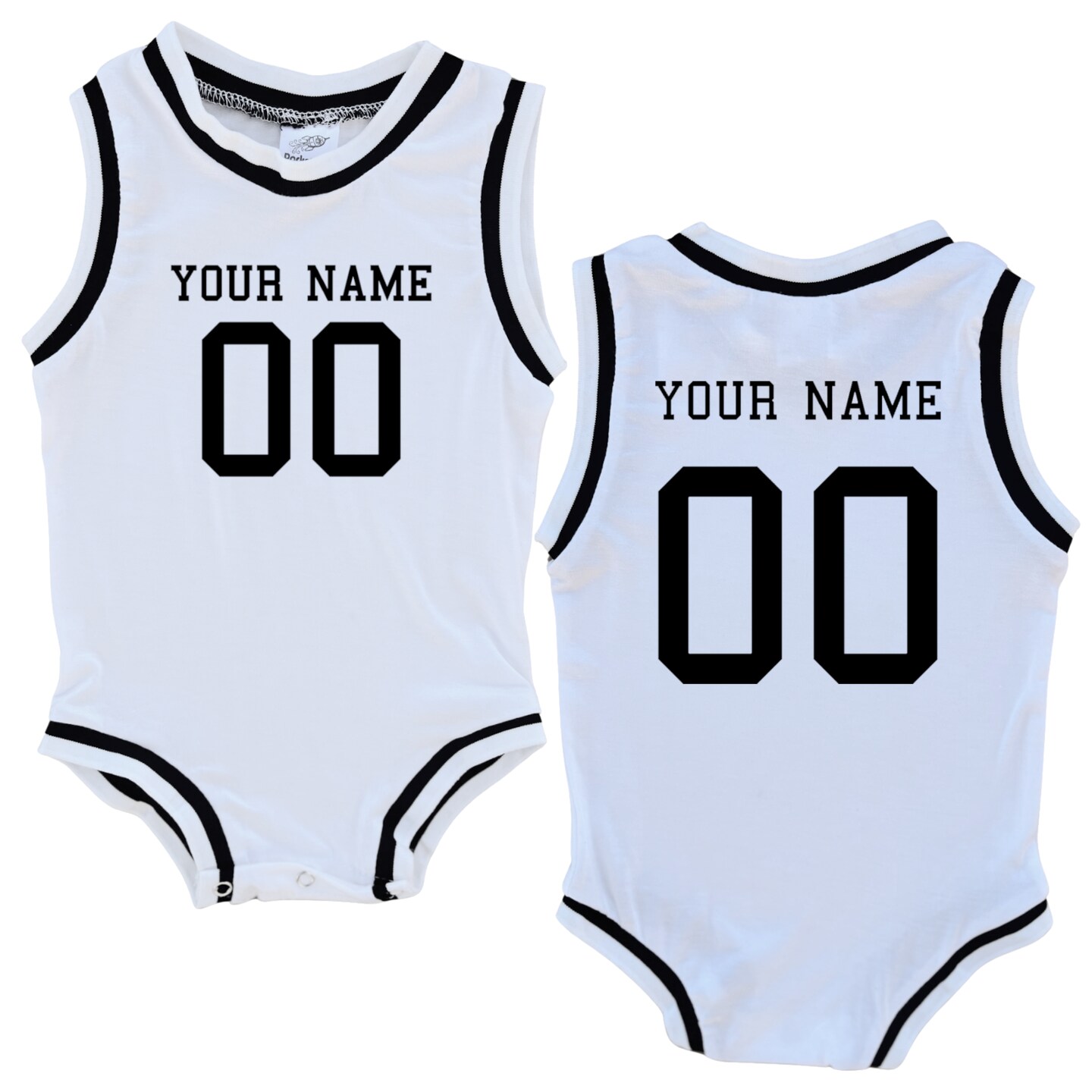 Custom Sleeveless Basketball Sport Jersey for Babies and Toddlers-Personalized with Name and Number (Front and Back) - image19
