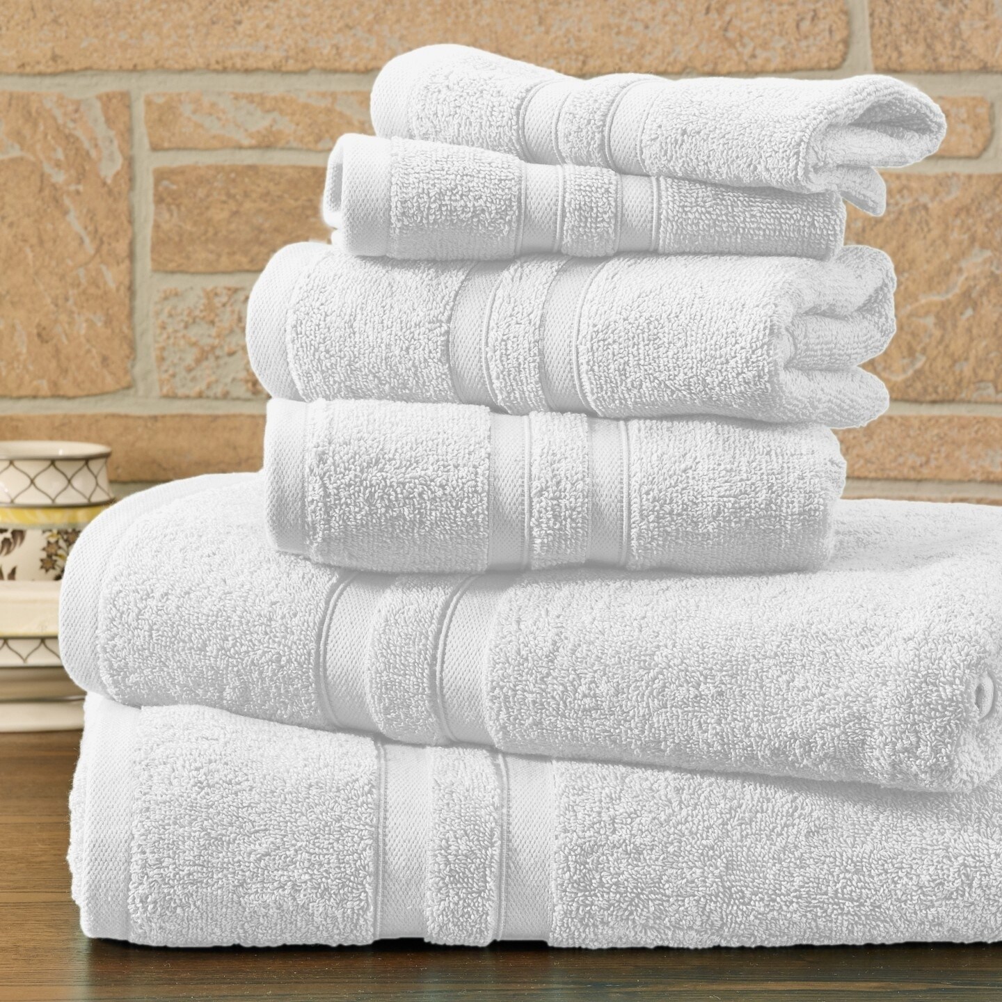 Bibb Home 6 Piece Solid Egyptian Cotton Towel Set 600Gsm Bath Hand Washcloths