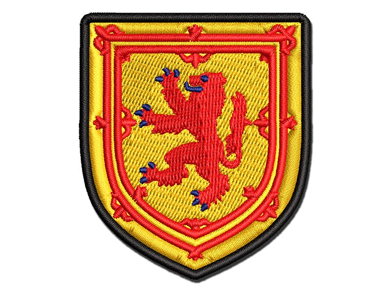 Scotland Royal Coat of Arms Lion Multi-Color Embroidered Iron-On or Hook &#x26; Loop Patch Applique