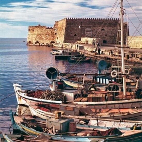 Posterazzi Greece Crete Fishing boats Rossa al Mare Poster Print by Ric Ergenbright (12 x 12)