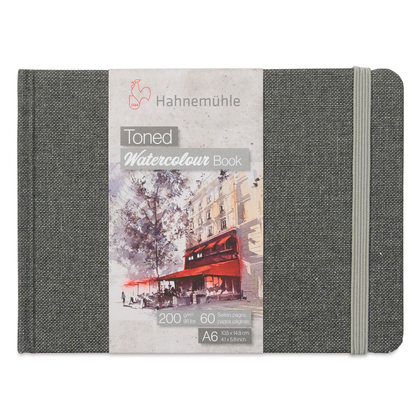 Hahnem&#xFC;hle Toned Watercolor Book - Gray, 4-1/8&#x22; x 5-3/4&#x22;, 30 Sheets