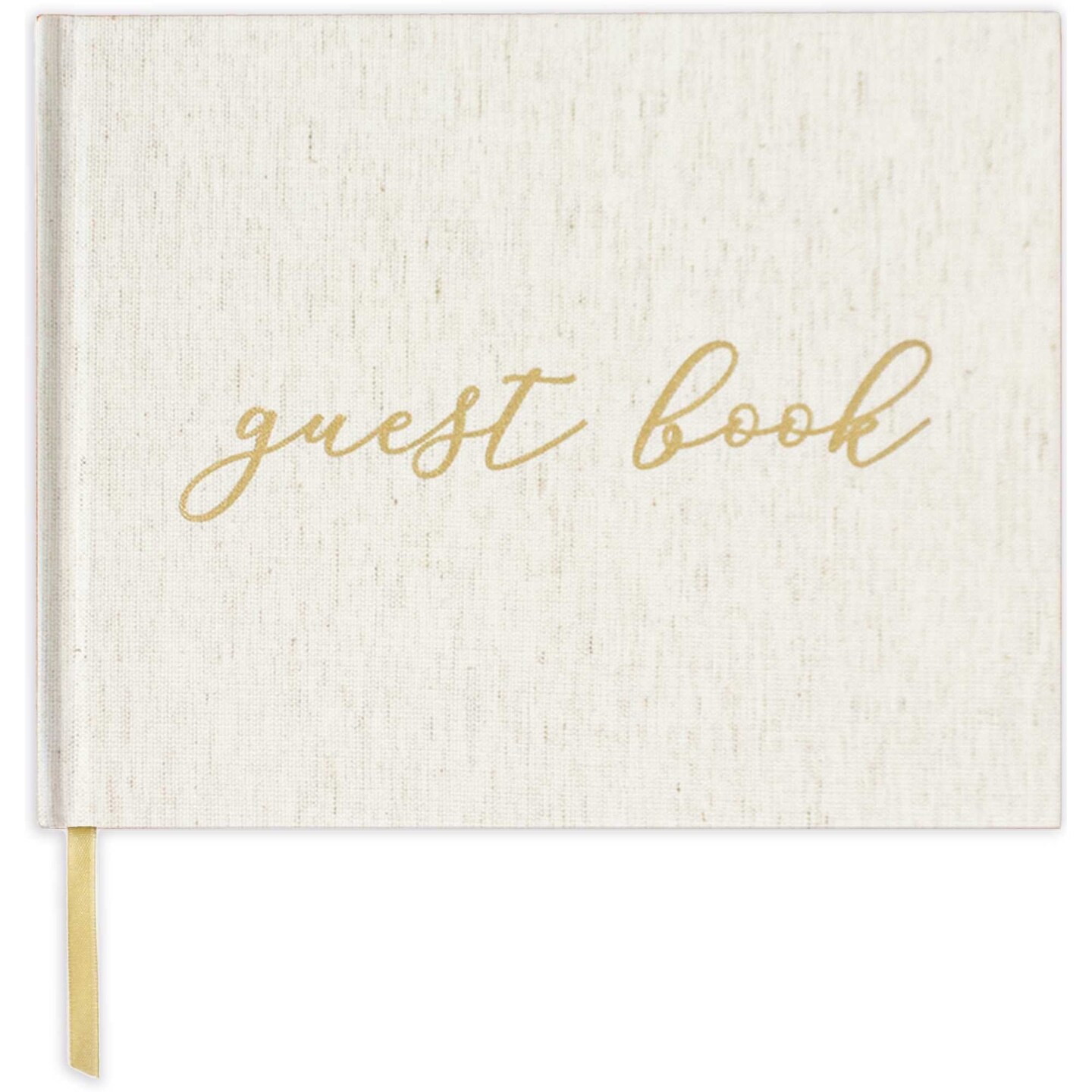 bloom daily planners Guest Book, Gold Linen