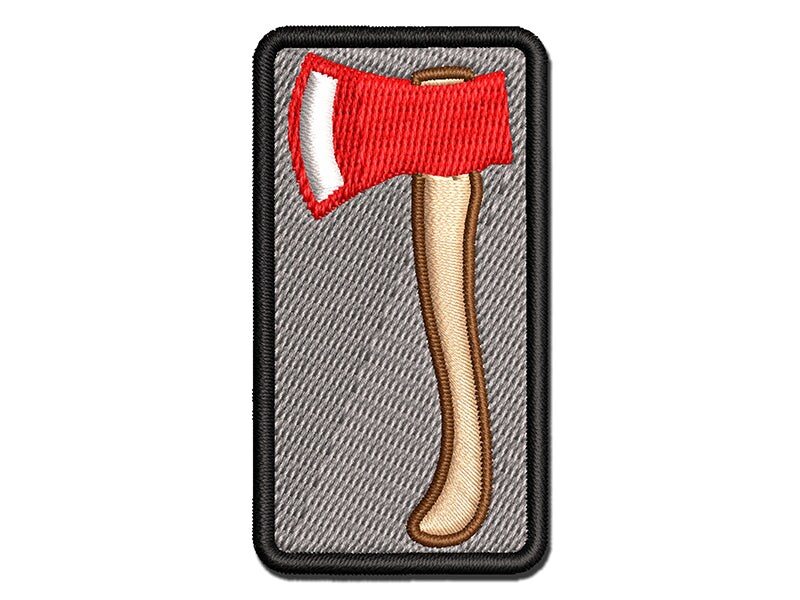 Wood Cutting Axe Multi-Color Embroidered Iron-On or Hook &#x26; Loop Patch Applique