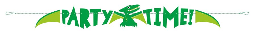 Blue &#x26; Green Dinosaur Banner, 5ft
