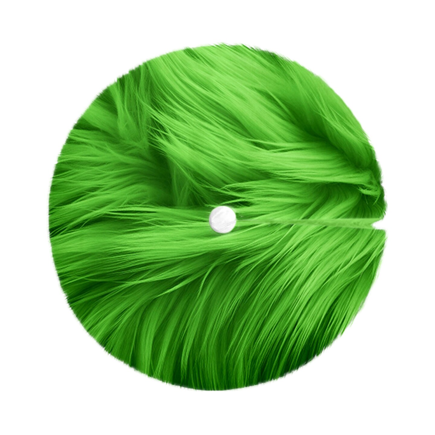 FabricLA Lime Faux Fur Tree Skirt Cut - 60-Inches with Rounded Edges (No Backing) for Christmas