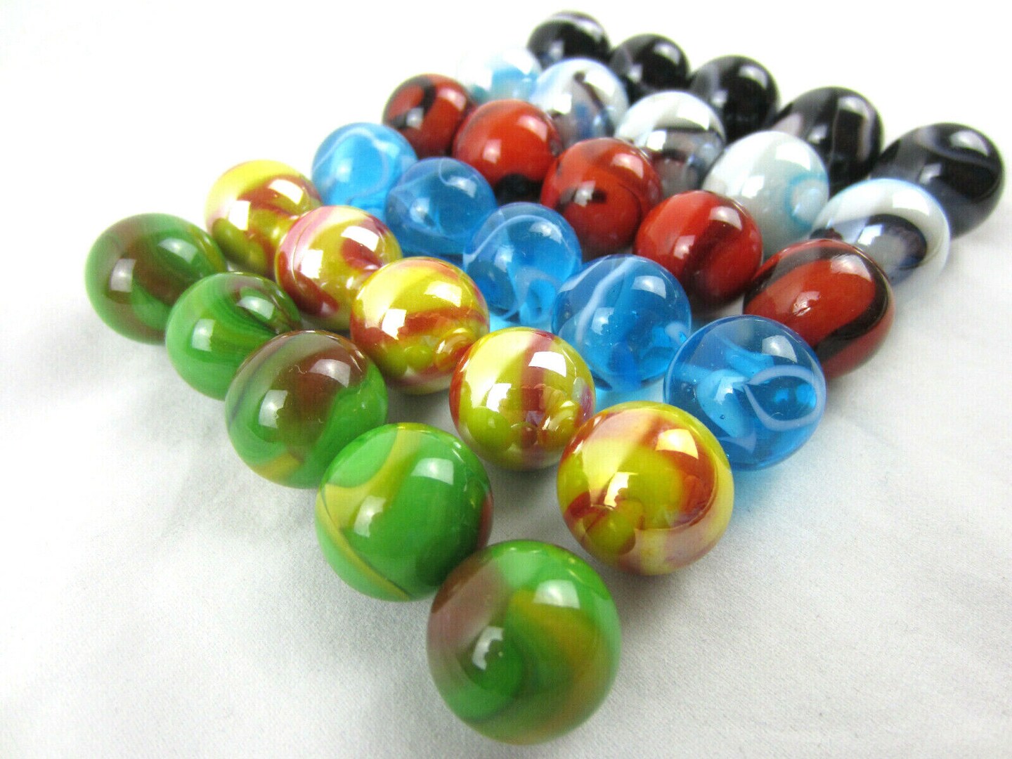 LARGE 30 DELUXE 1&#x22; (25mm) Replacement Marbles Aggravation Board game GLASS