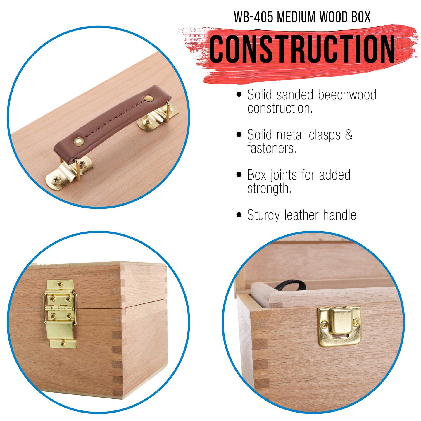 Artist Wood Pastel, Pen, Marker Storage Box with Drawer(s) (Medium Tool Box)