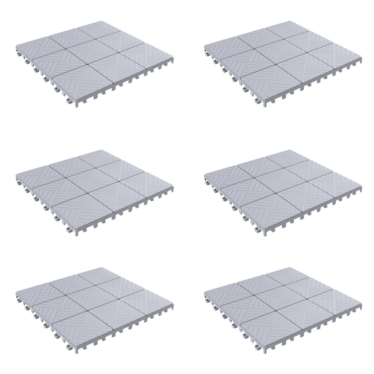 Pure Garden Outdoor Patio Easy Snap Tiles 11.5 x 11.5 Set of 6 Water Drainage Huge Lot