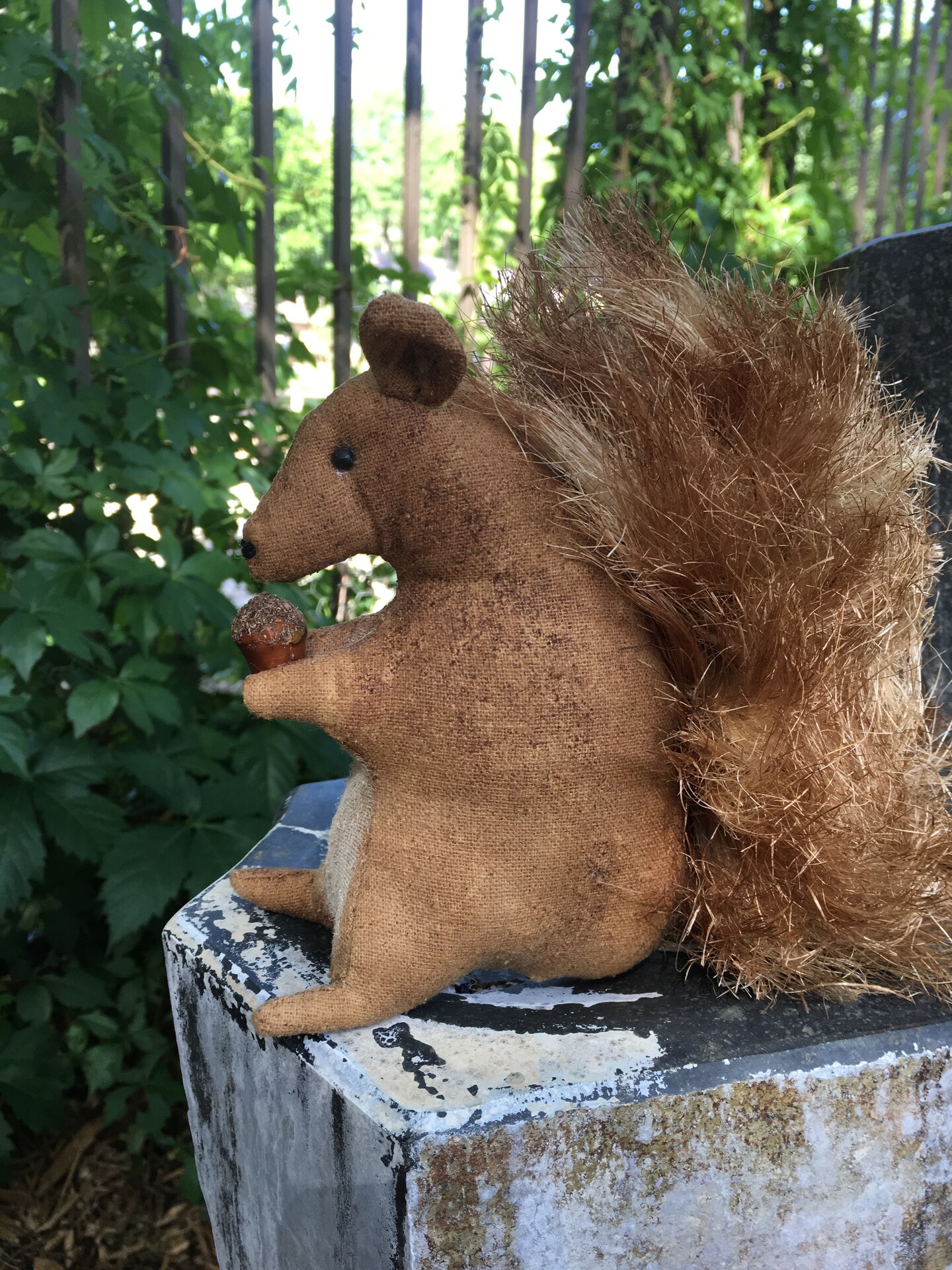 Handmade Primitive Autumn Squirrel - Harvest time - Thanksgiving - Farmhouse- Rustic Decor - Country Squirrel - Fall Accent - Black Squirrel product 4
