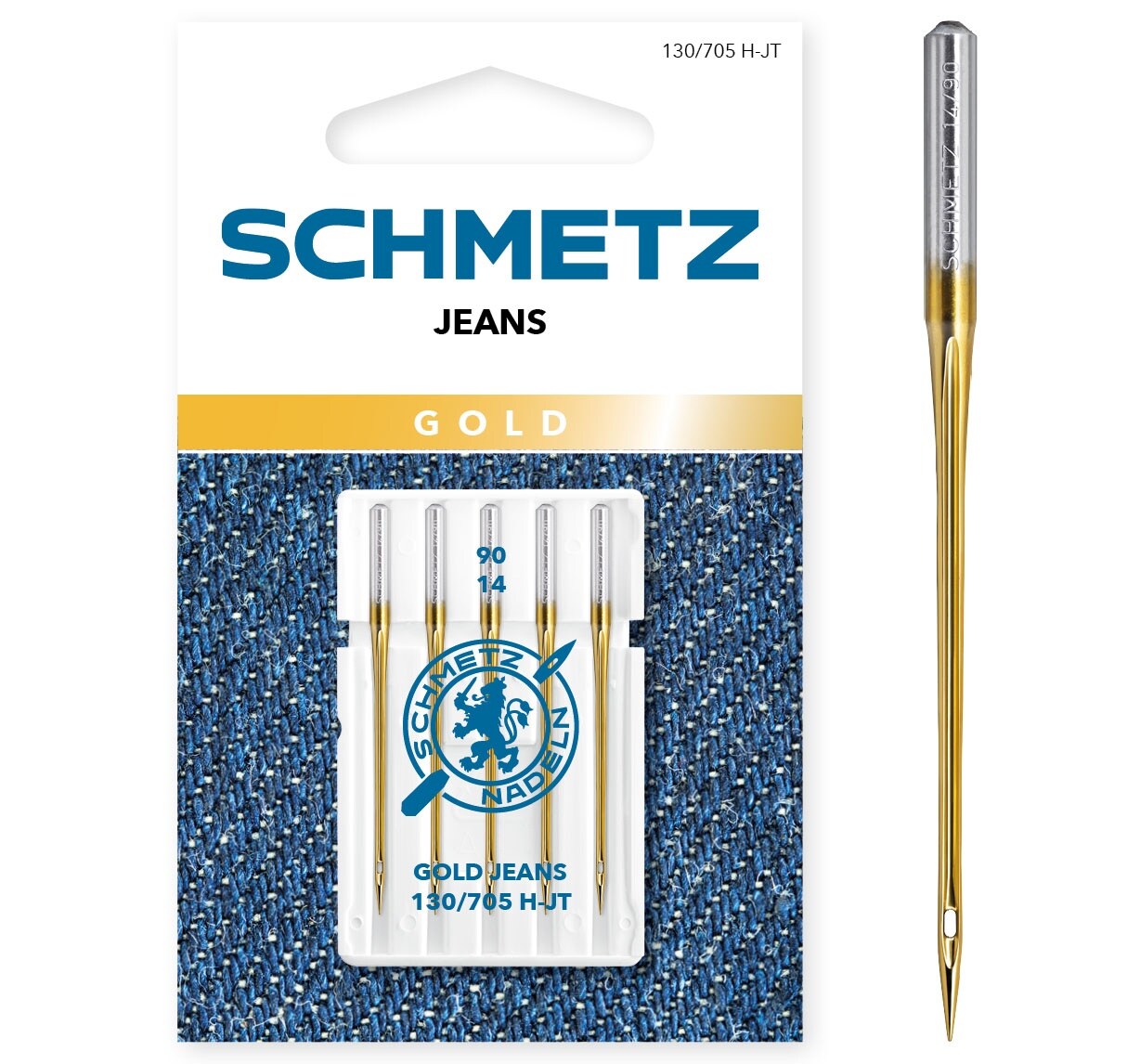 Schmetz Jeans/Denim Gold Machine Needles-Size 90/14 5/Pkg
