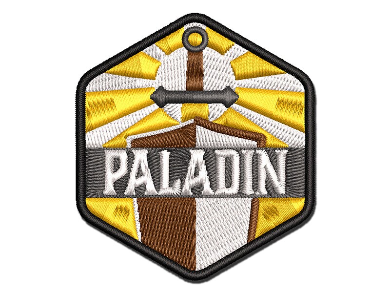 RPG Class Paladin Games Fantasy Gaming Multi-Color Embroidered Iron-On or Hook &#x26; Loop Patch Applique