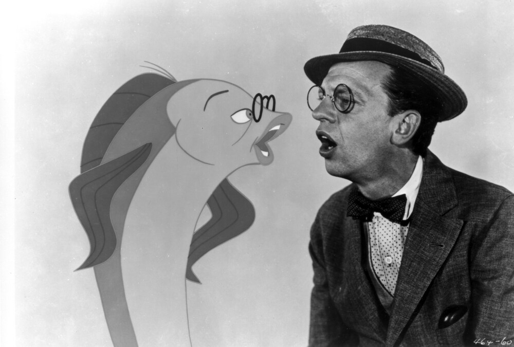Posterazzi Film still of Don Knotts singing with a cartoon fish Photo Print