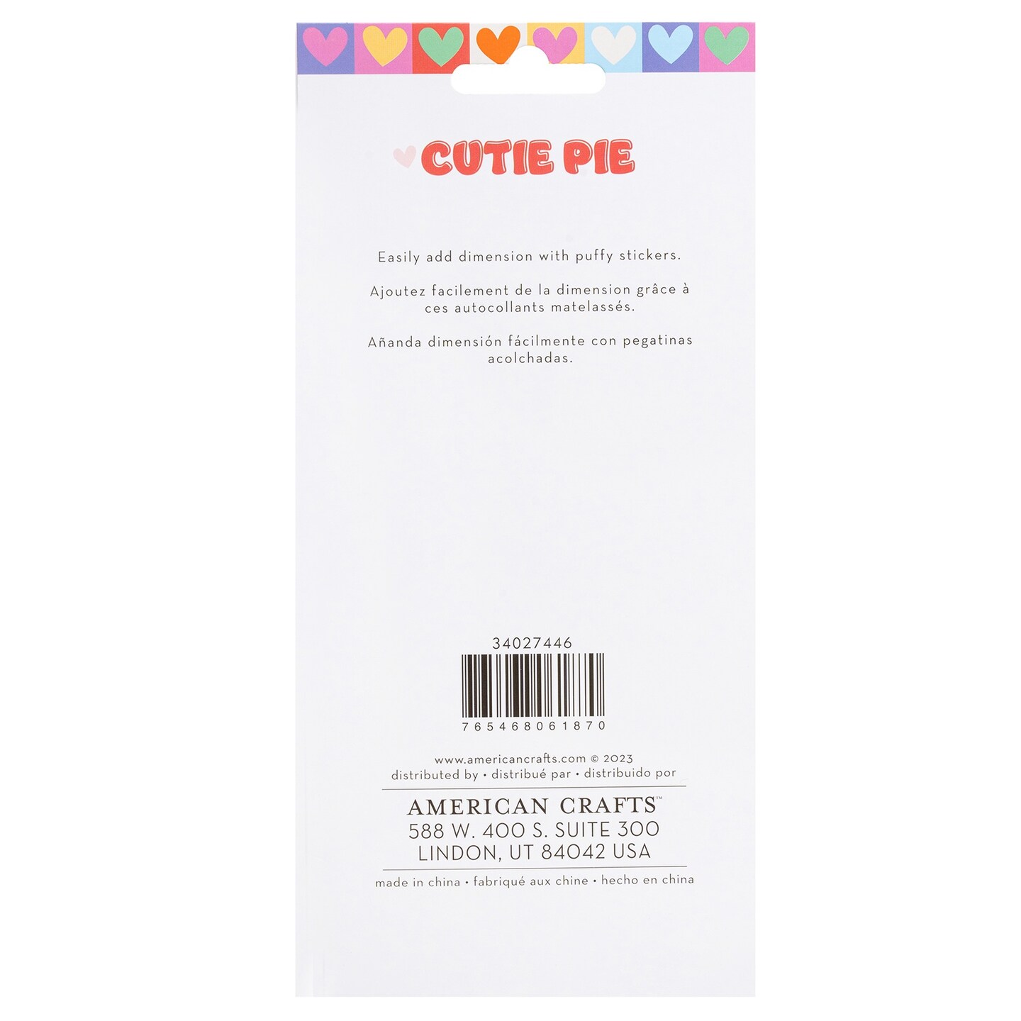 American Crafts Cutie Pie Puffy Stickers 97/Pkg-Alphabet - Foil