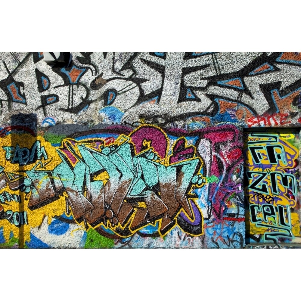 Posterazzi Artistic Graffiti on the U2 Wall in Windmill Lane  Dublin City  Ireland Poster Print (18 x 12)