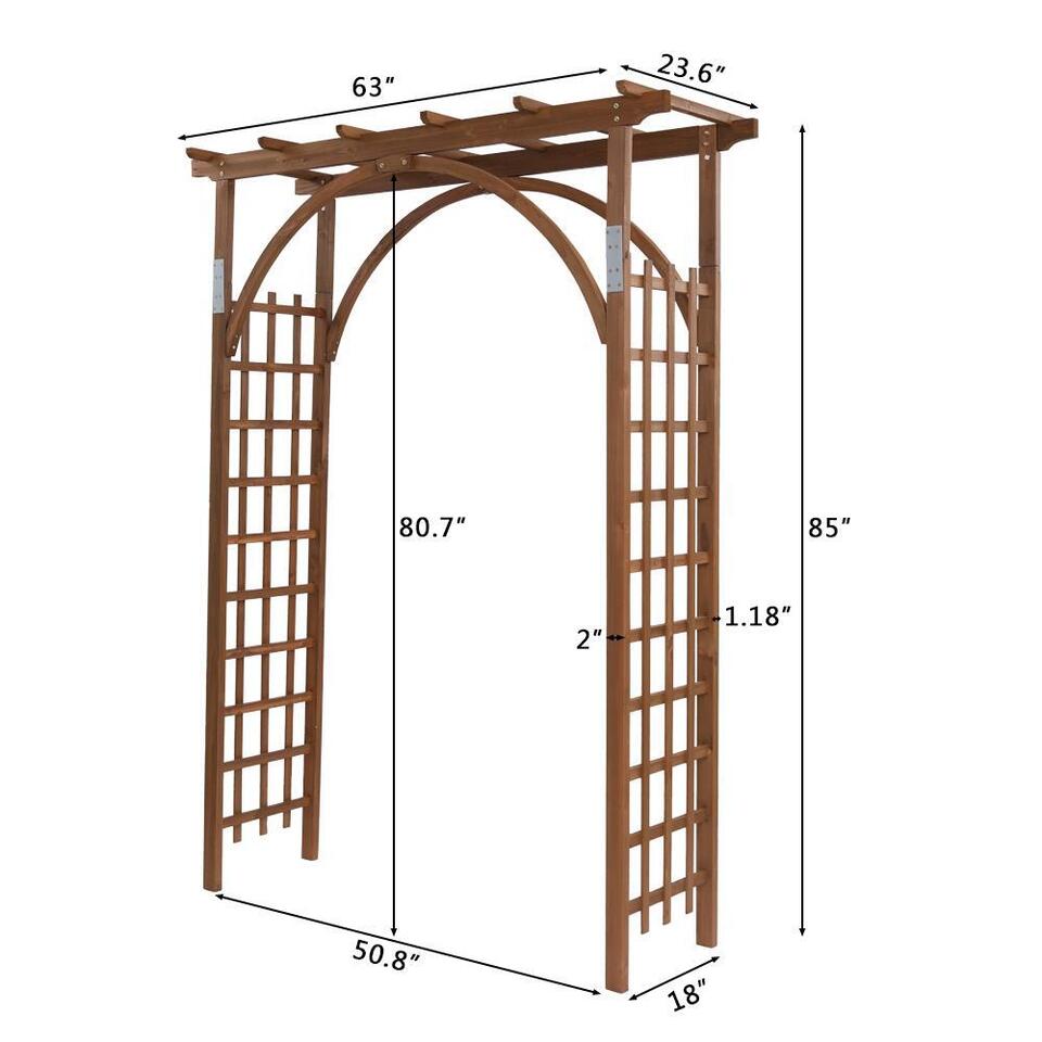 8ft Wooden Garden Wedding Arbor Arches Garden for Climbing Plants