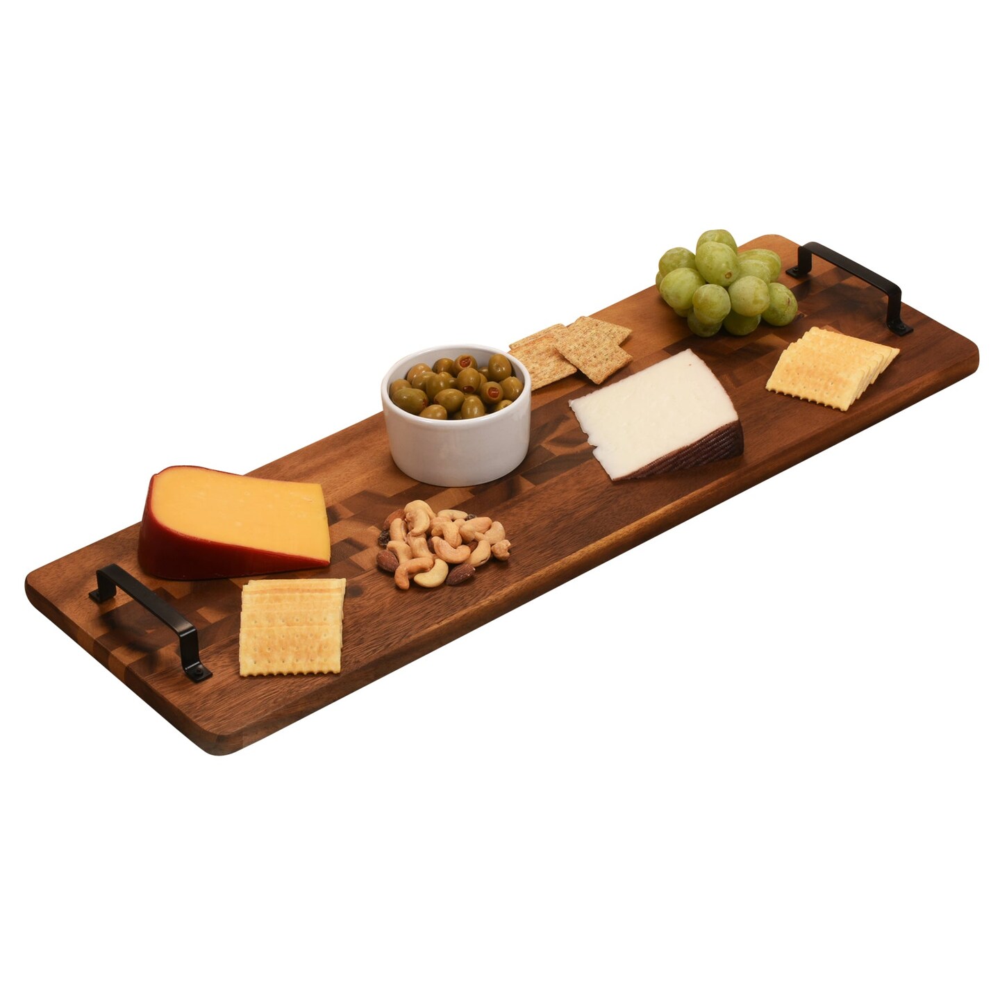 Wood Tray with Metal Handle