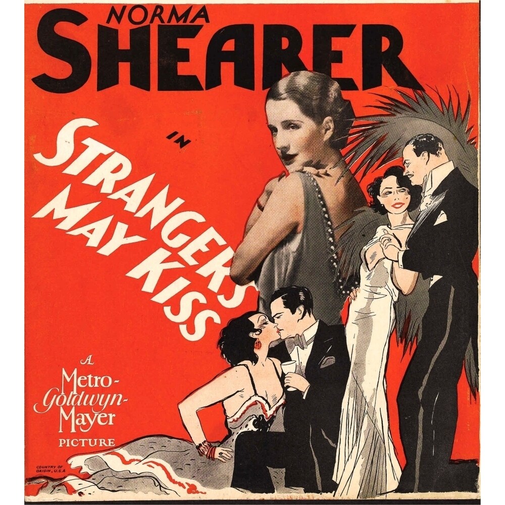 Posterazzi Strangers May Kiss Norma Shearer On Window Card 1931. Movie Poster Masterprint