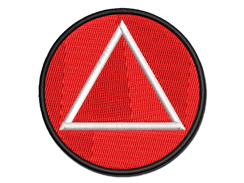 Triangle Witch Symbol Fire Wicca Element Multi Color Embroidered Iron On Or Hook And Loop Patch 7256