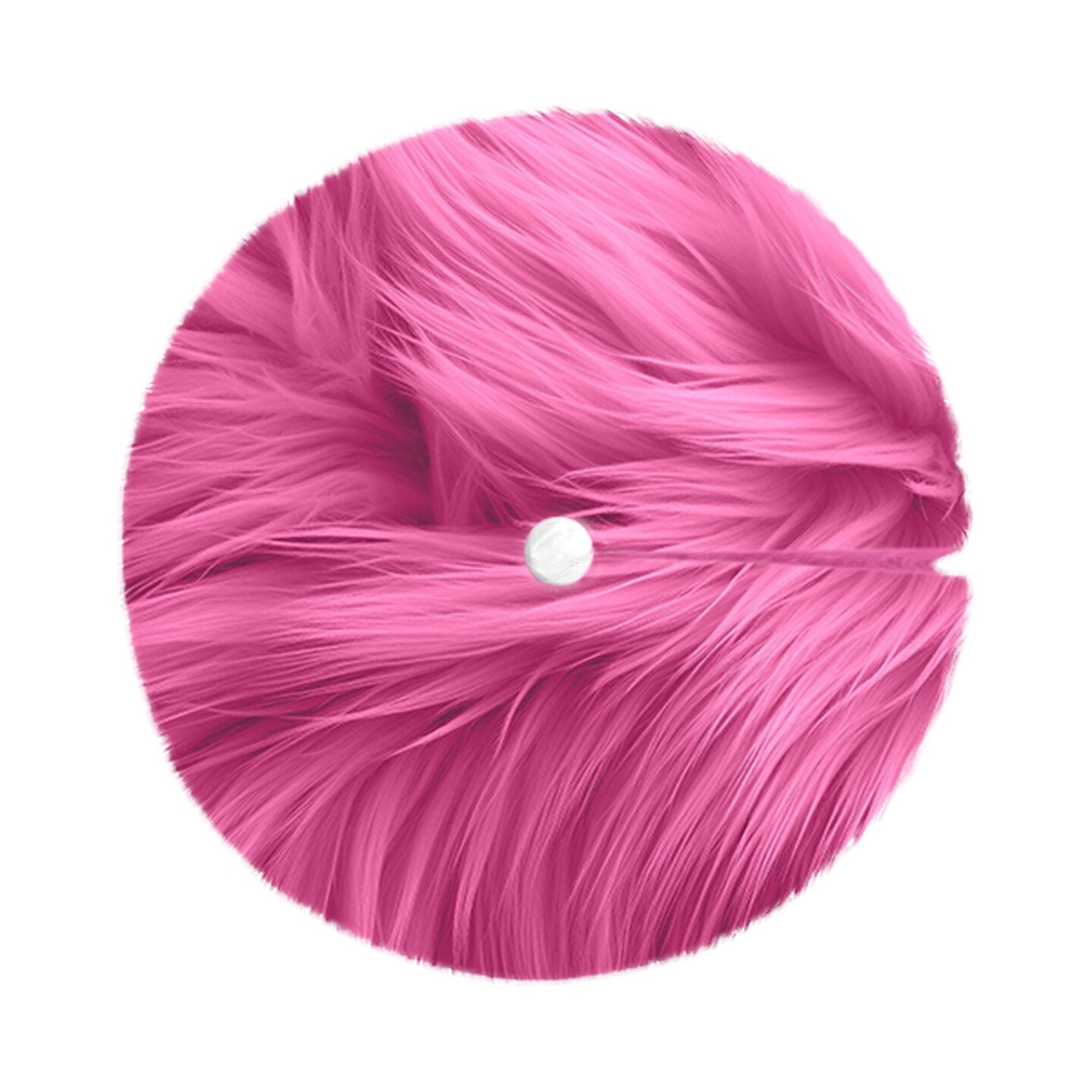 FabricLA Bubble Gum Faux Fur Tree Skirt Cut - 30 Inches with Rounded Edges (No Backing) for Holiday Decor