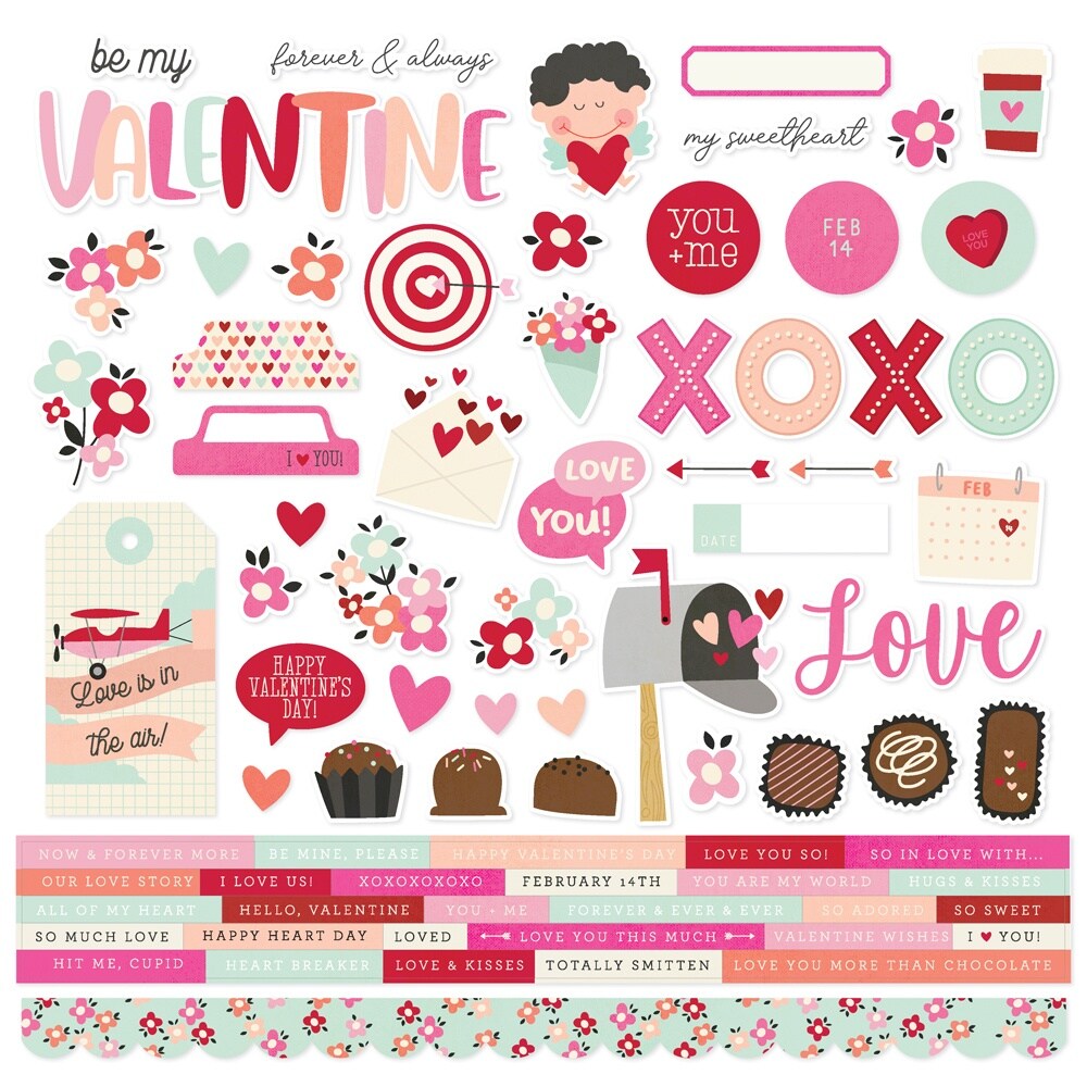Valentine&#x27;s Day Cardstock Stickers-12&#x22;X12&#x22;
