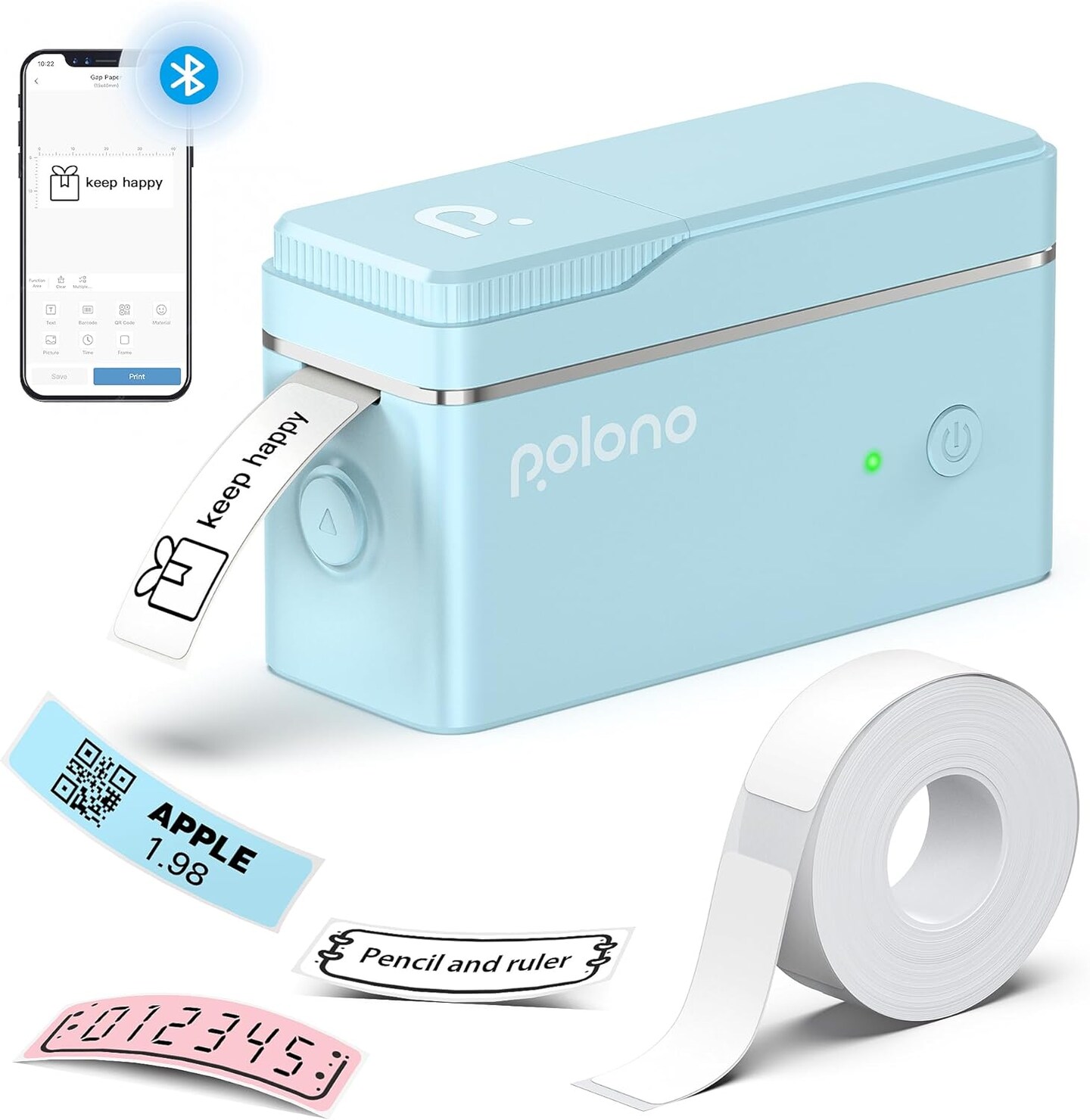POLONO® Label Maker Machine with Tape | P31S Portable Thermal Printer