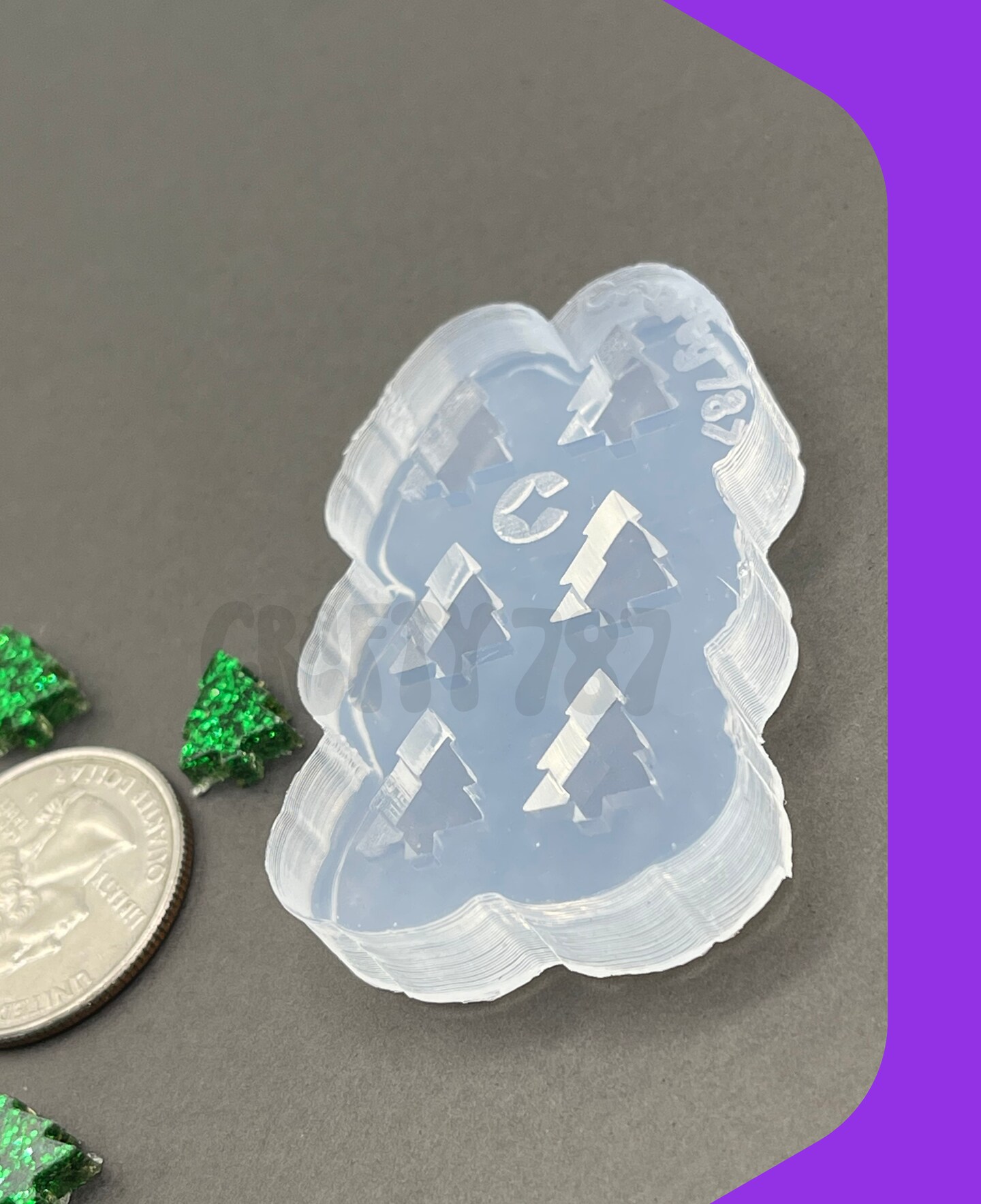 Mini Christmas Tree Stud Earring Silicone Mold (A14)