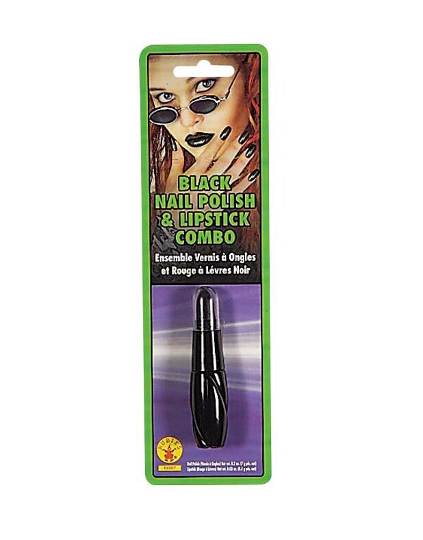 Gothic Black Vampire Zombie Lipstick And Nail Polish Costume Accessory Combo