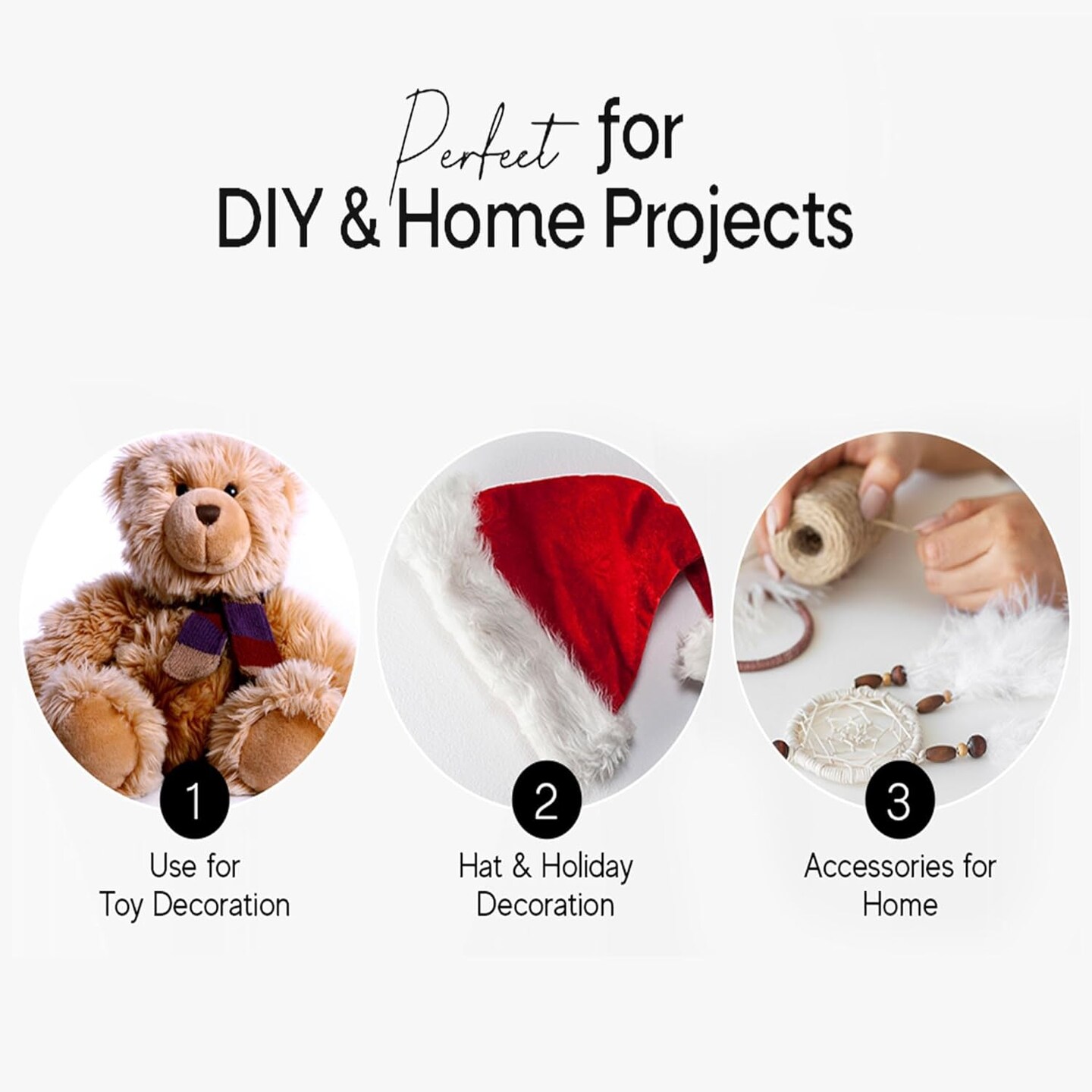 Faux Fur Fabric by FabricLA - 6 Inch x 60 Inch Precut Orange Fur Trim Rolls | Ideal for Crafts & Decor