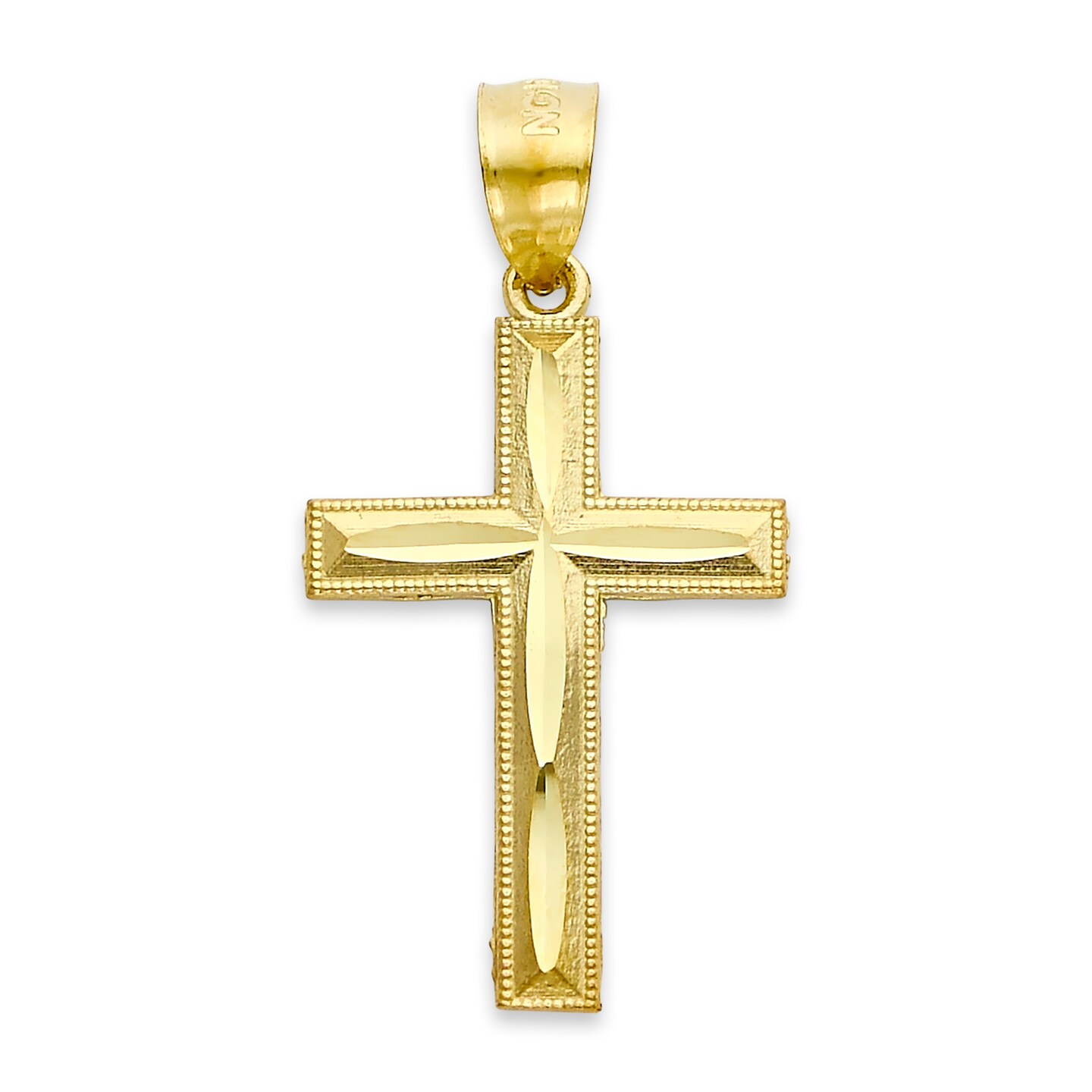 Solid 10K White Gold Cross Religious Pendant good