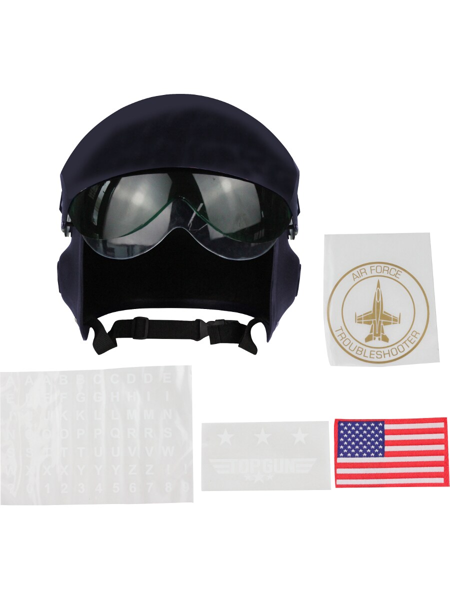 Adult's Deluxe Navy Blue Plain Jet Fighter Pilot Helmet Costume Accessory