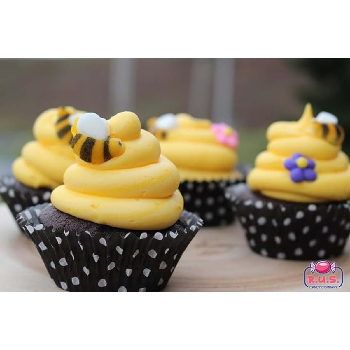 48 pcs Edible Bumble Bee Shaped Sugar Decorations