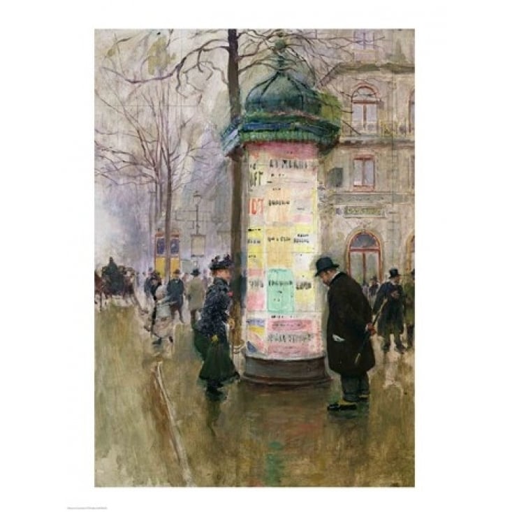 Posterazzi The Colonne Morris Poster Print by Jean Beraud