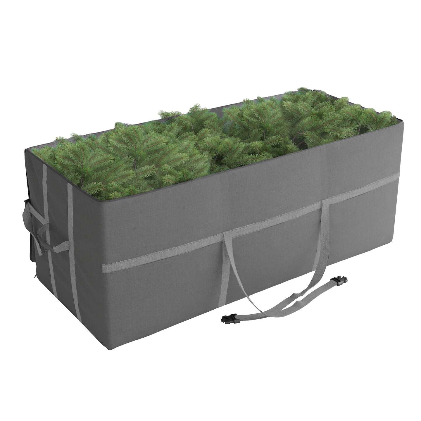 Elf Stor 9 Foot Heavy Duty Canvas Christmas Tree Storage Bag Green Gray 59 Inch