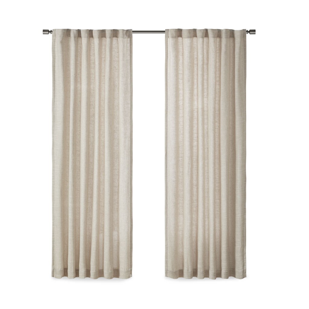 Gracie Mills   Seraphine Faux Linen Rod Pocket and Back Tab Curtain Panel with Fleece Lining - GRACE-14297