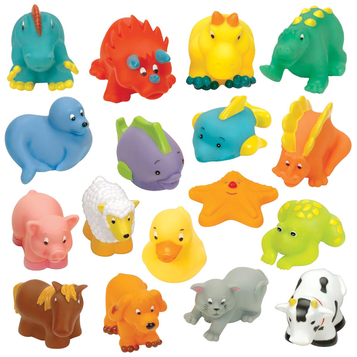 Battat My Animal and Ocean Squeezable Buddies - 17 Pieces