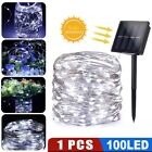 100 LED Solar Power String Fairy Lights Garden Outdoor Party Christmas Lamp