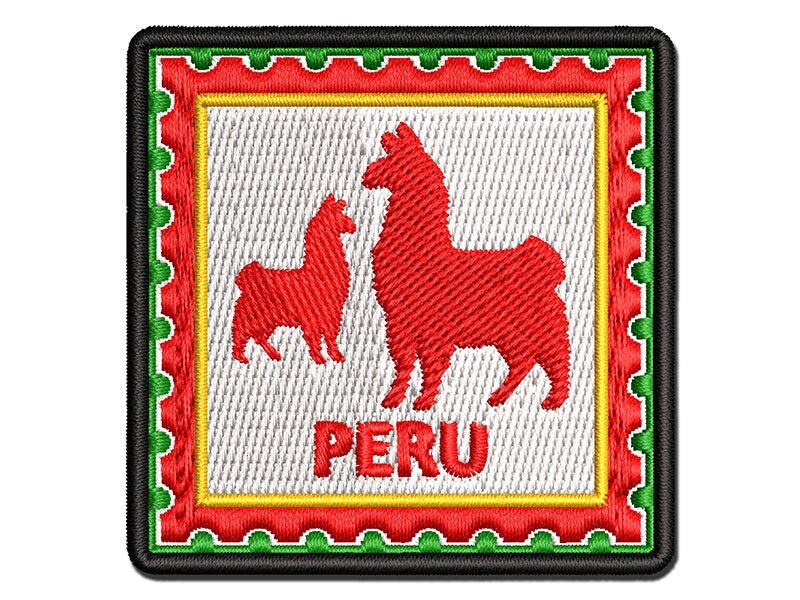 Peru Travel Vicunas Llamas Alpacas Guanacos Multi-Color Embroidered Iron-On or Hook &#x26; Loop Patch Applique