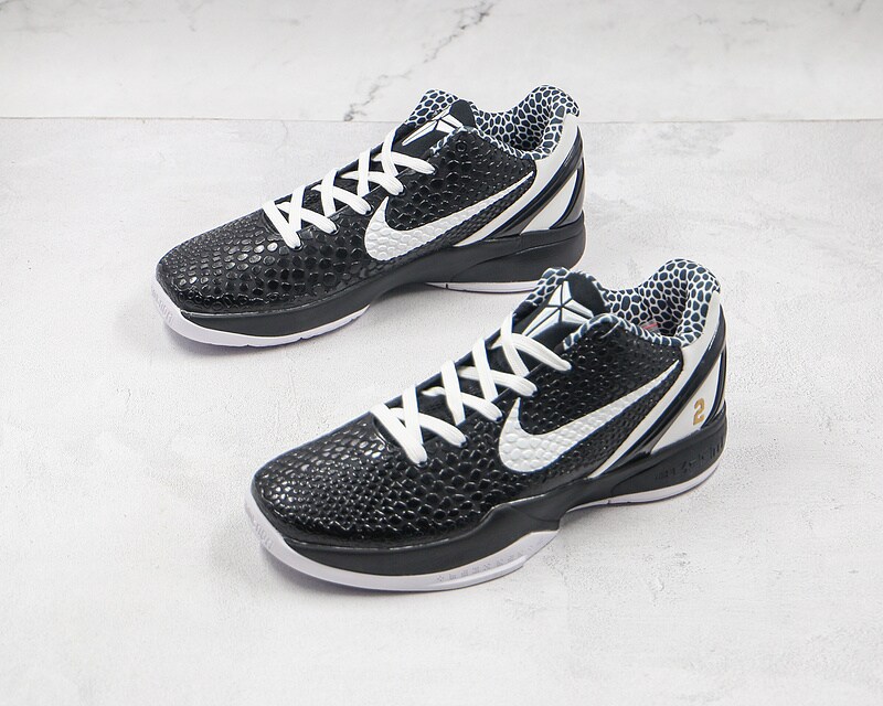 Kobe 6 Protro Mamba Forever Black White-Metallic Gold