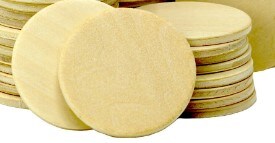 100 Round Unfinished 1.5" Wood Cutout Circles Chips for Crafts, Games, Ornaments