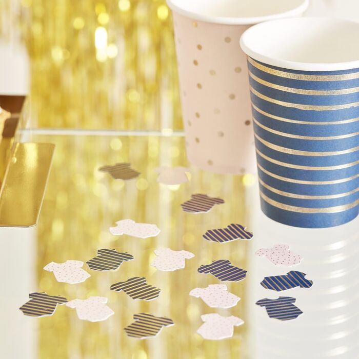 Navy &#x26; Pink Baby Onesie Confetti